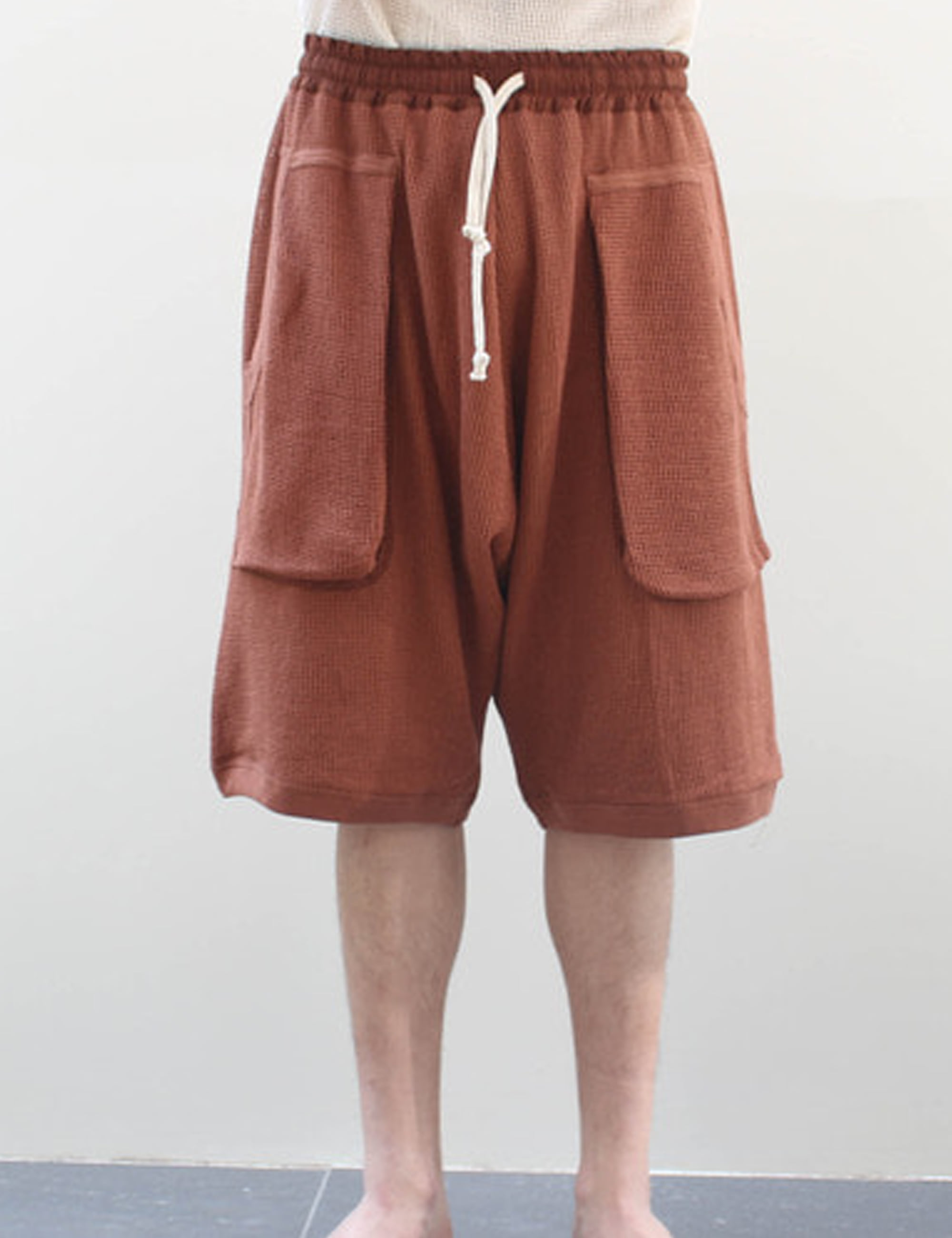DOUBLE LAYER MESH SHORTS_TABAC