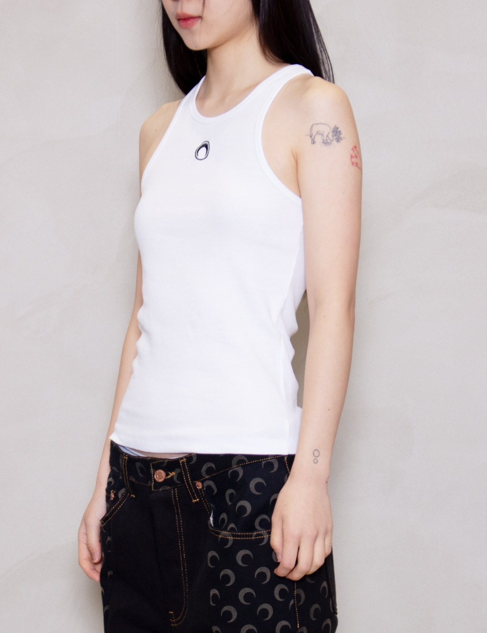 ORGANIC COTTON FITTED TANK TOP_WHITE
