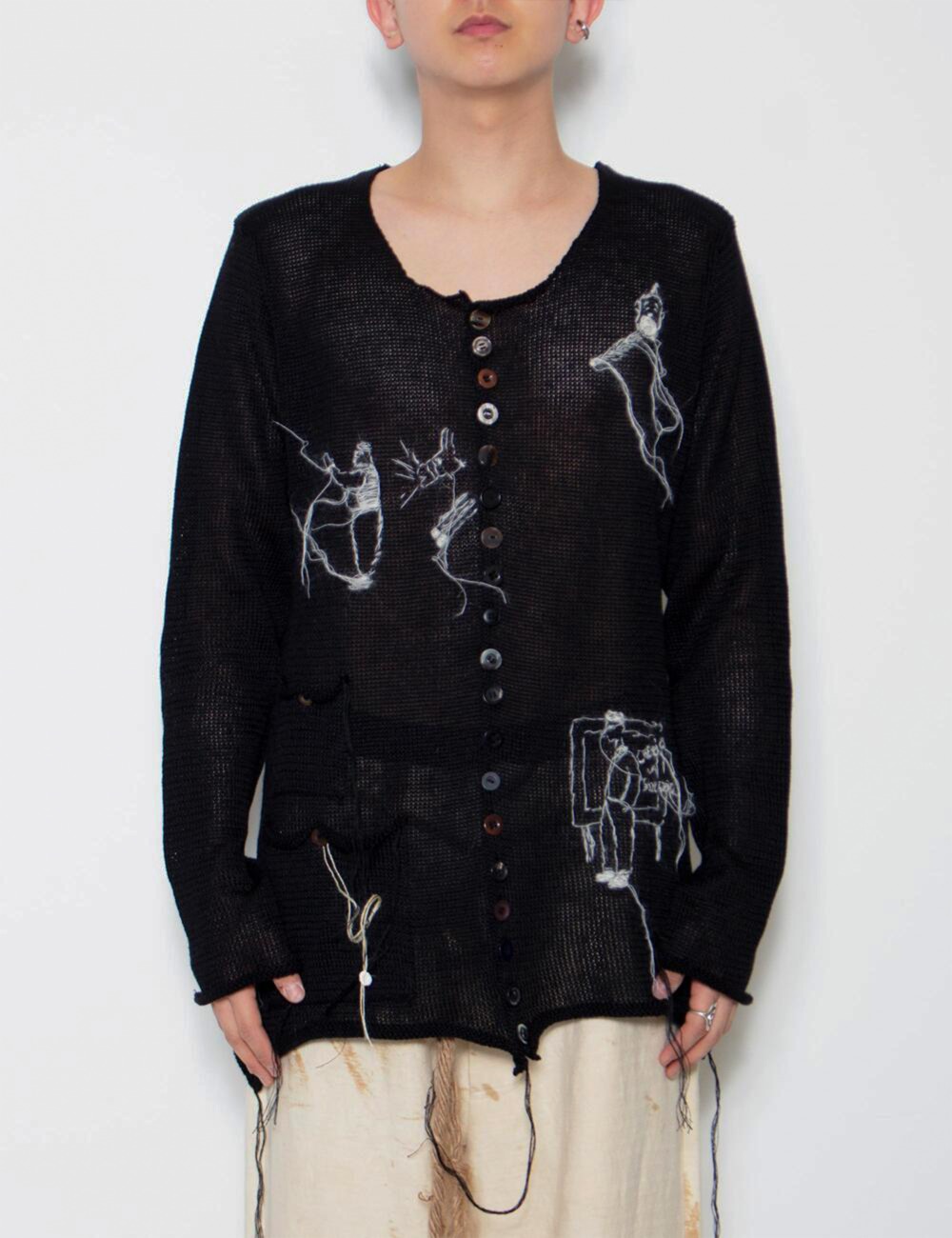 HAND EMBROIDERED SWEATER_BLACK