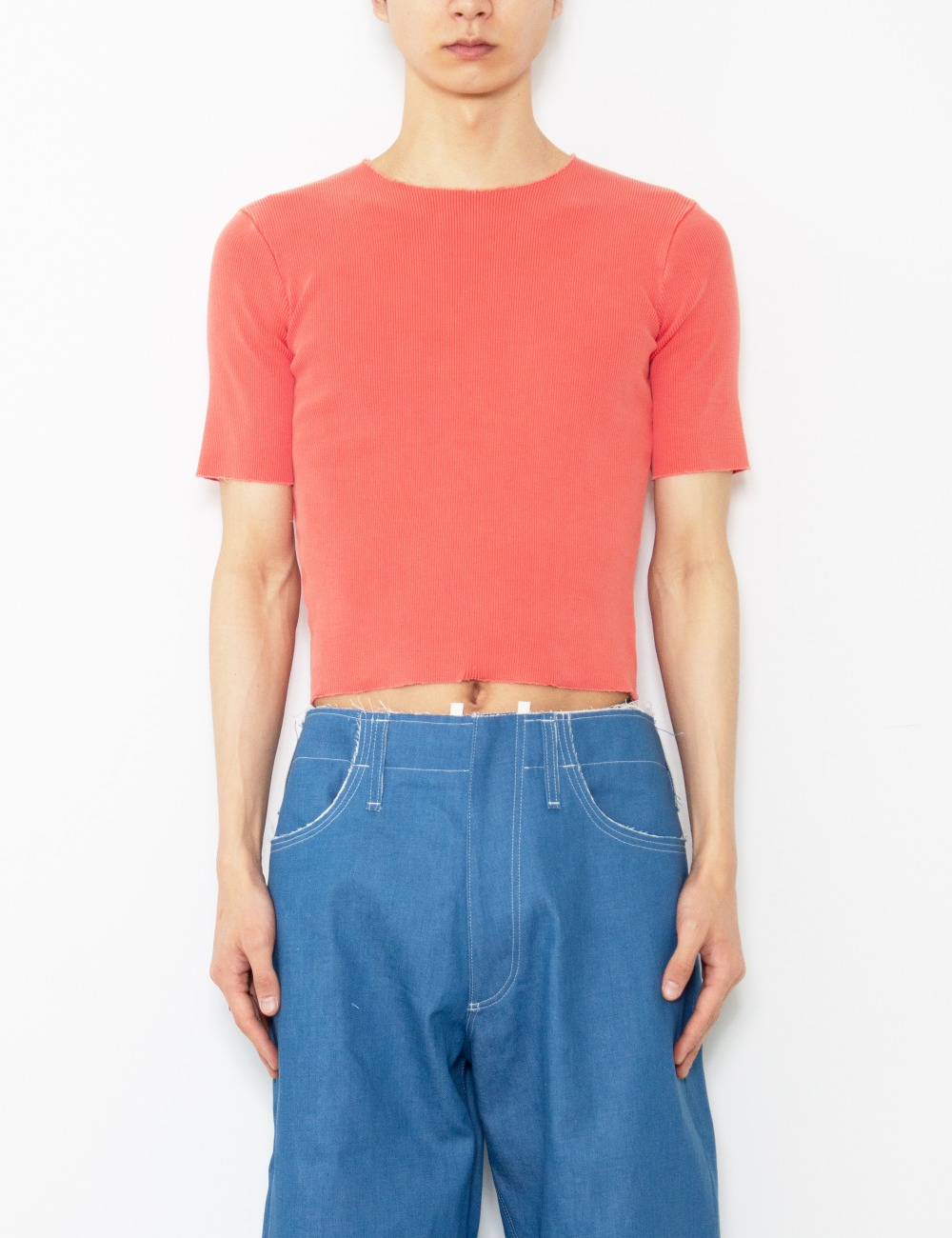 FITTED RIB TEE_RED
